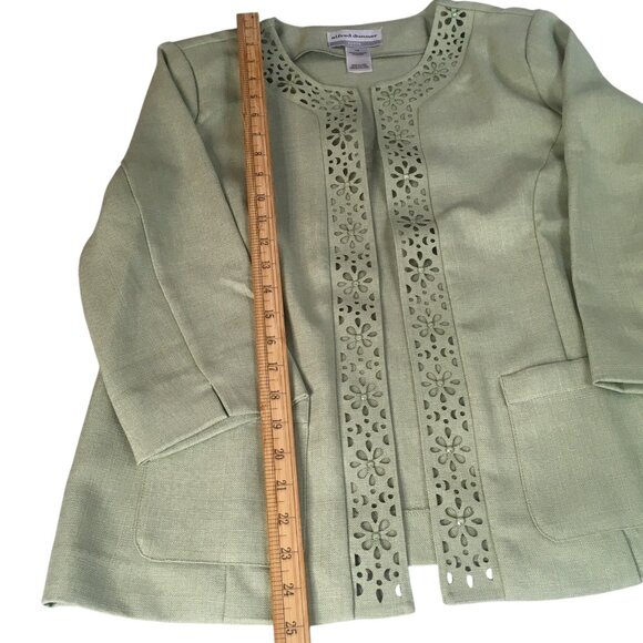 Alfred Dunner Jacket Womens 10P Petite Southampton Floral Trim Blazer Blouse - Picture 12 of 14